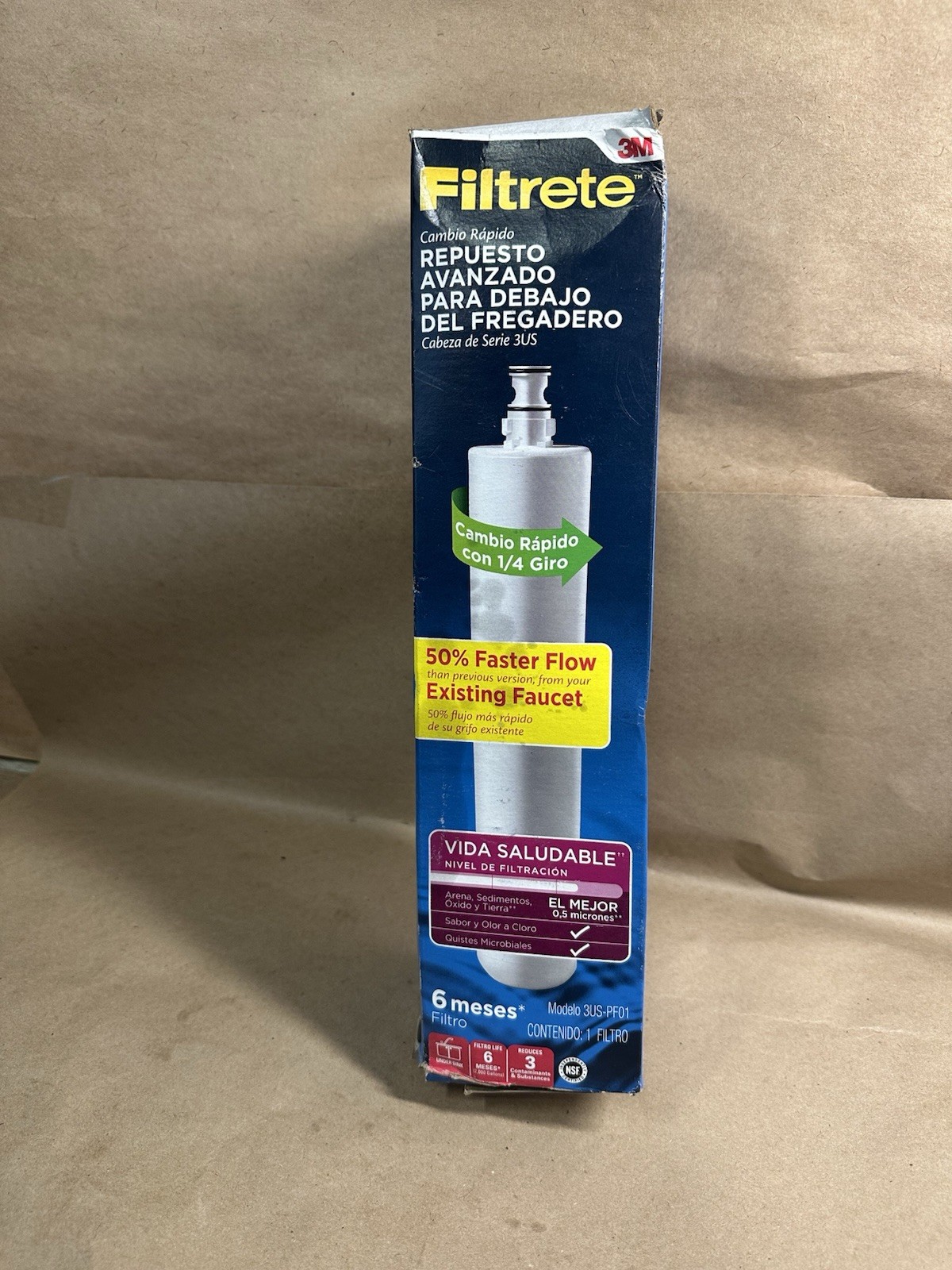 FILTRETE Advanced Under Sink Quick Change Water Filtration Filter 3US-PF01
