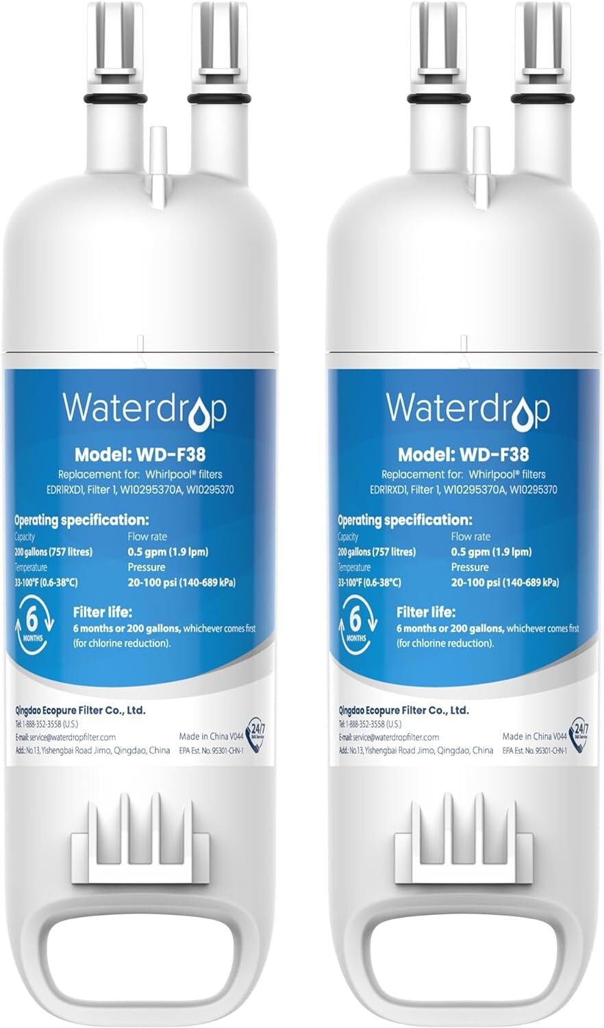 Waterdrop MB-F38 Water Filter, Replacement for Kenmore® 46-9081, 46-9930(2)