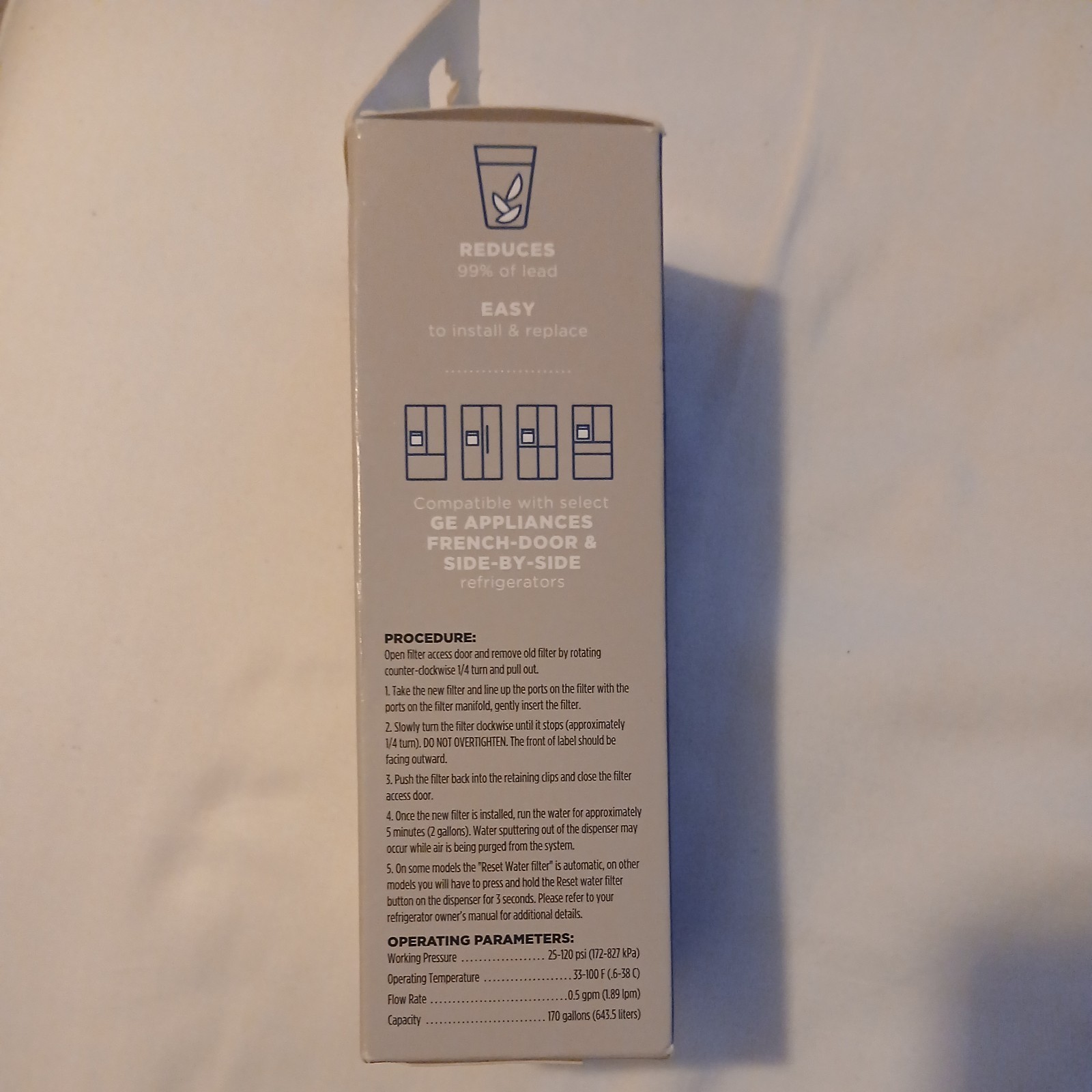 NIB Sealed GE Appliances XWFE Refrigerator Water Filter – White