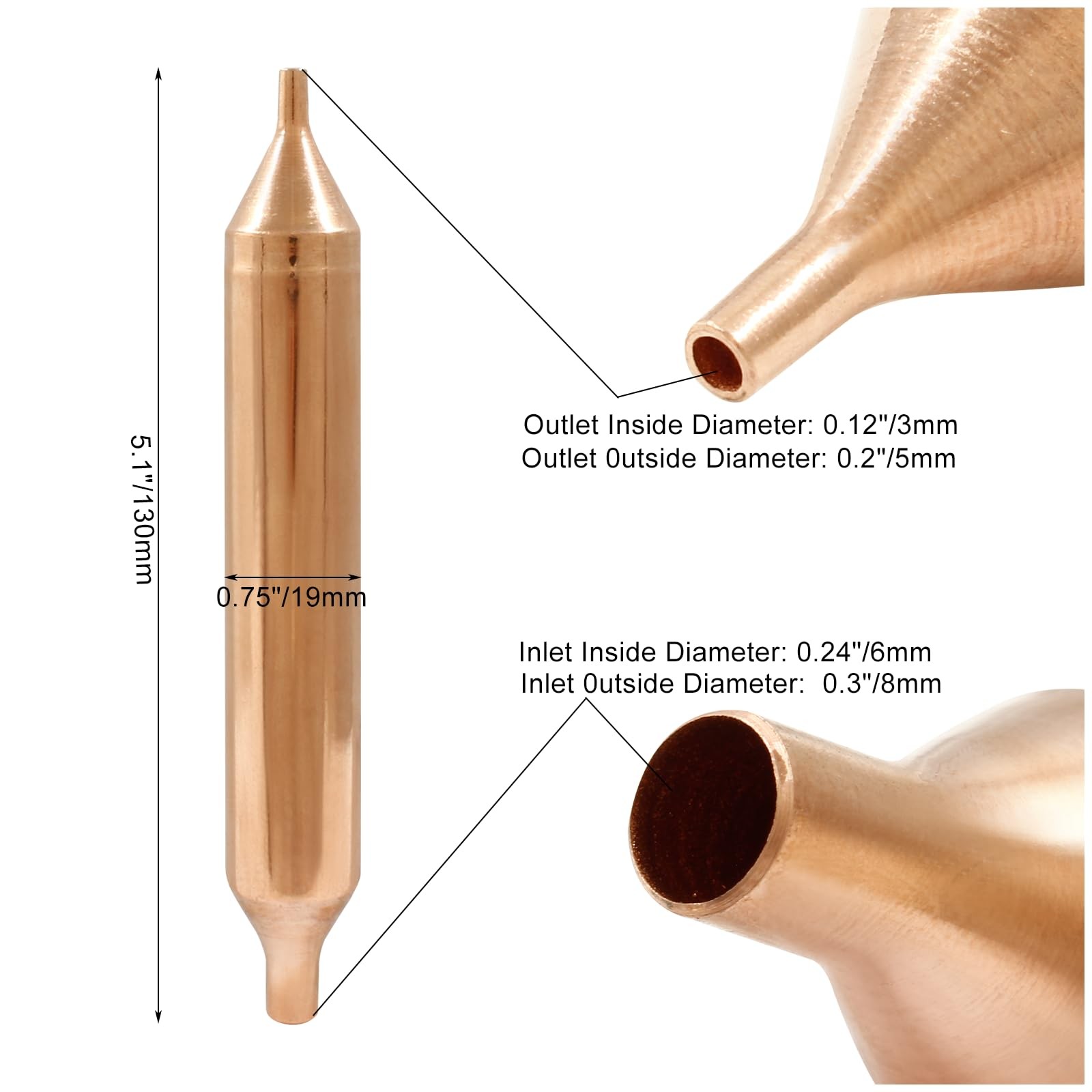 4Pcs Refrigerator Filter Dryer Copper Filter Dryer for Refrigeration Refriger