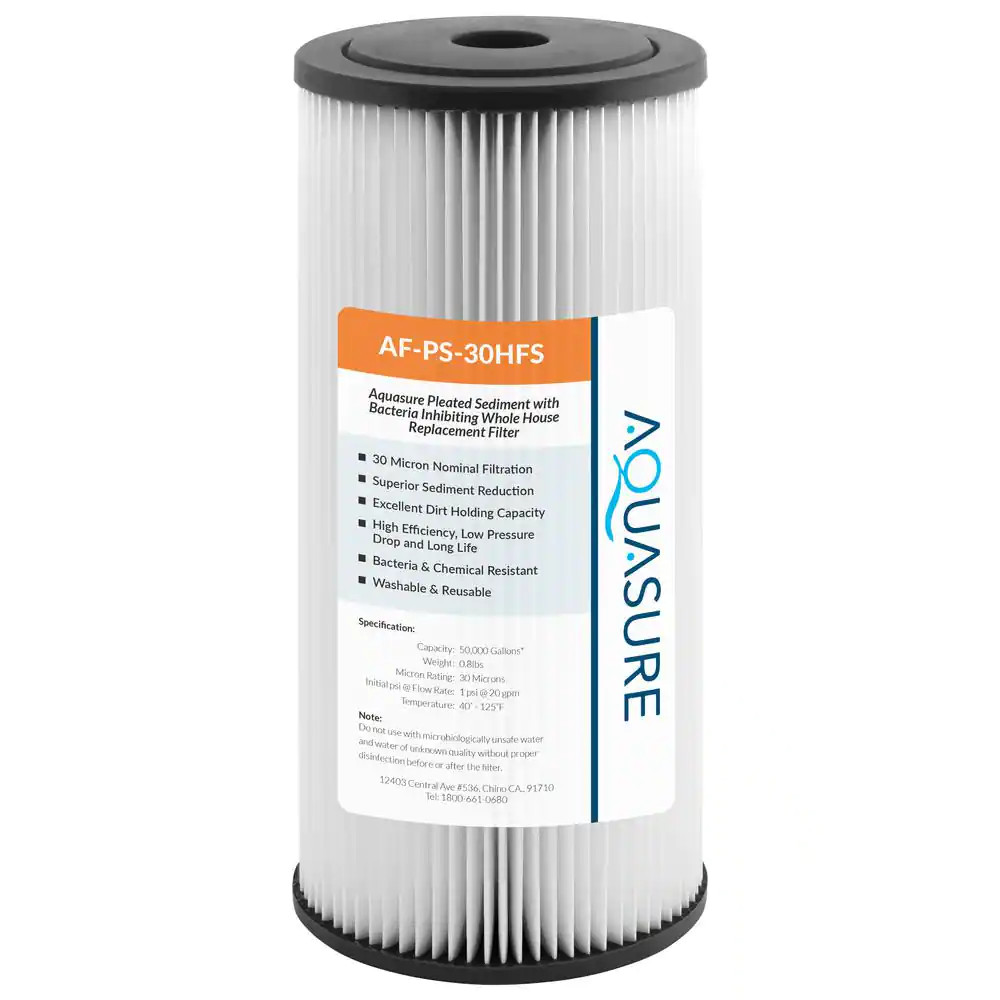Whole House Water Filter Cartridge Pleated Sediment NSF Certified Polyester
