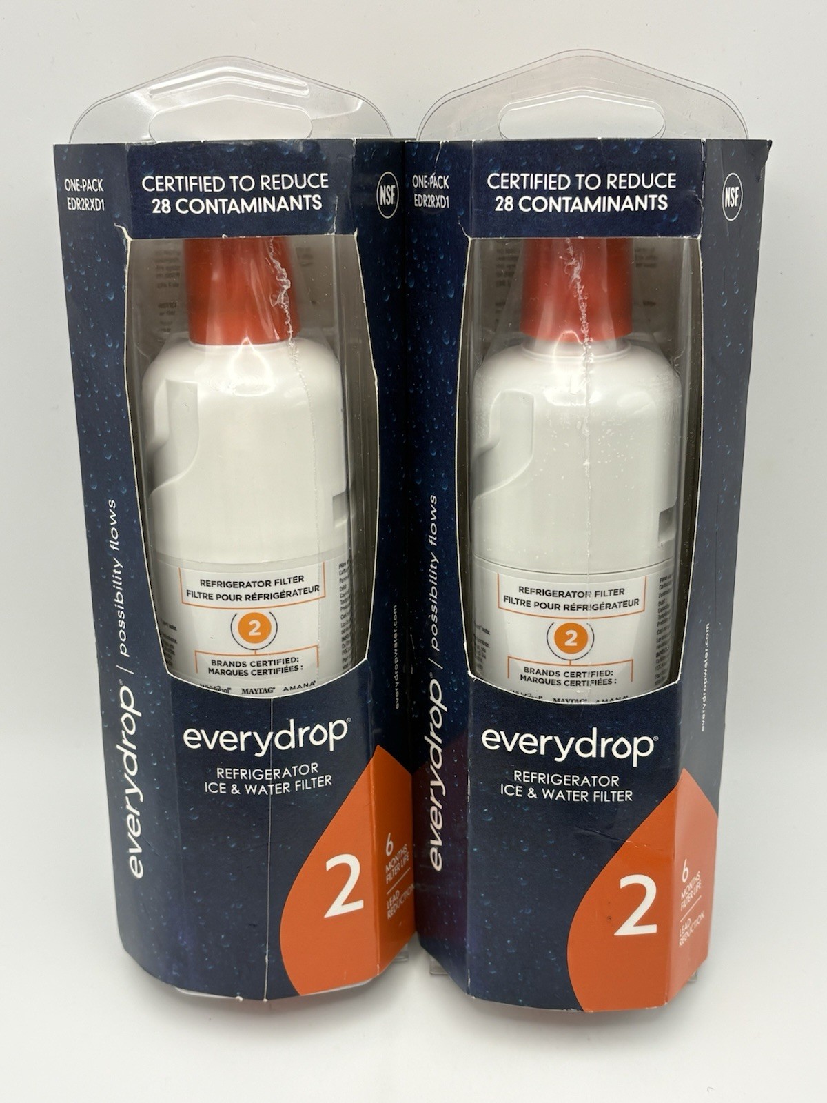 (2x) Everydrop Filter 2 Ice & Water Refrigerator Filter 28 Contaminant