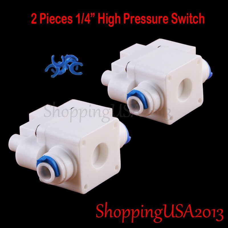 2 Pcs 1/4″-1/4″ High Pressure Switch Push In Quick Connect RO Under-sink Pure