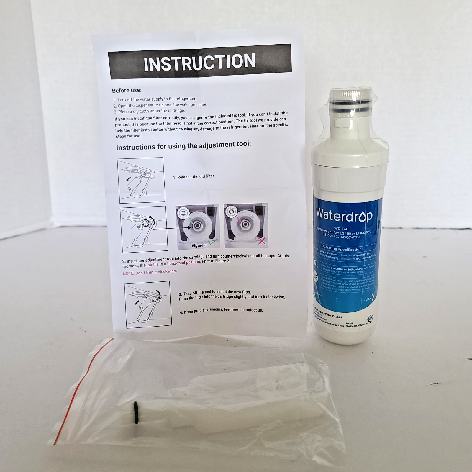 New Waterdrop WD-F46 Filter (2 Pack) Replacement for LG Water filters SEALED