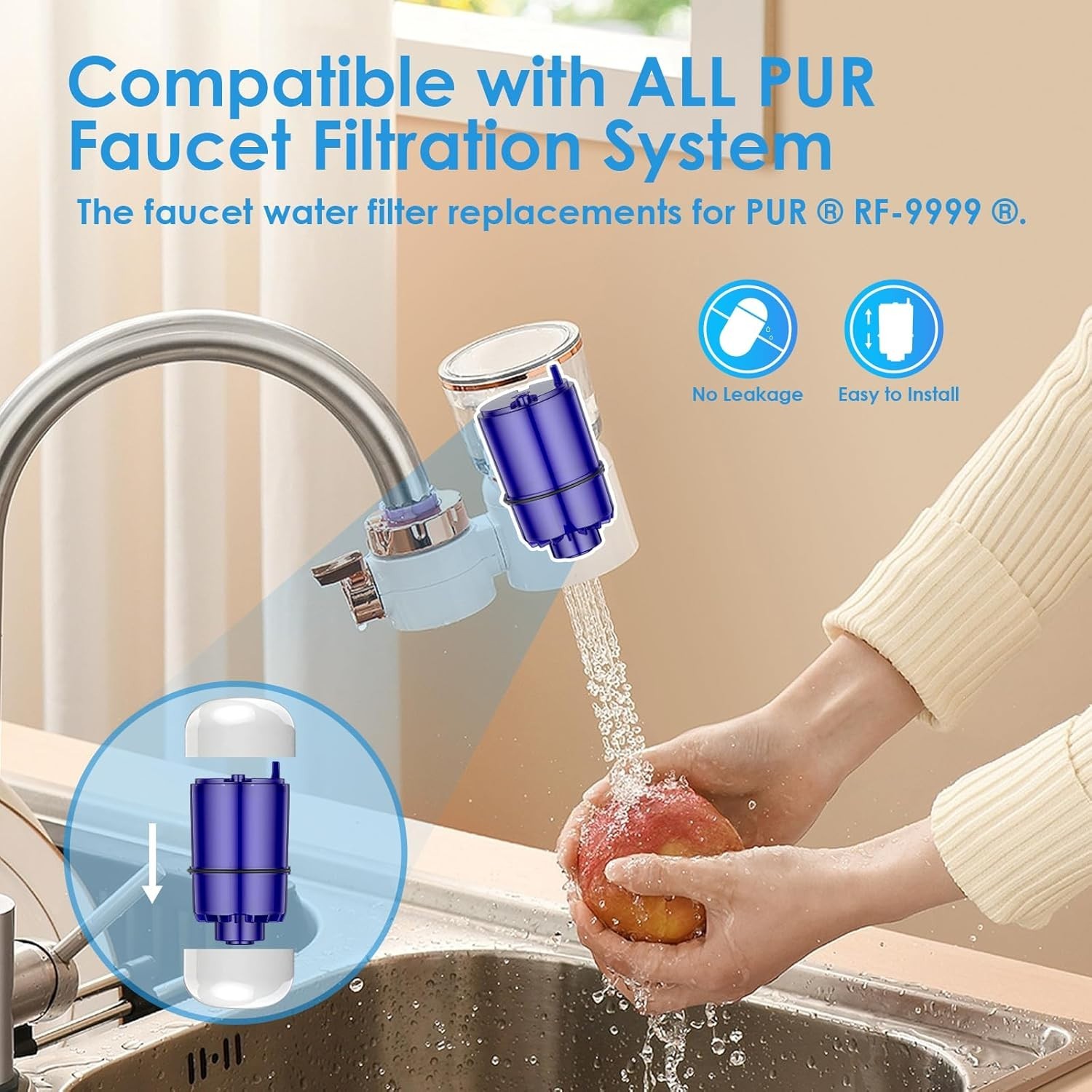 Faucet Water Filter Replacement Fit for All PUR – 2 Pack