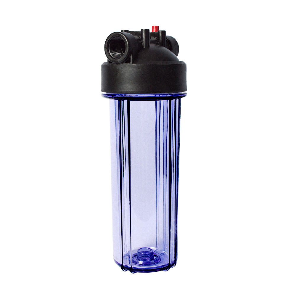 Standard 2.5×10″ Clear Filter Housing 3/4″ NPT with Pressure Release
