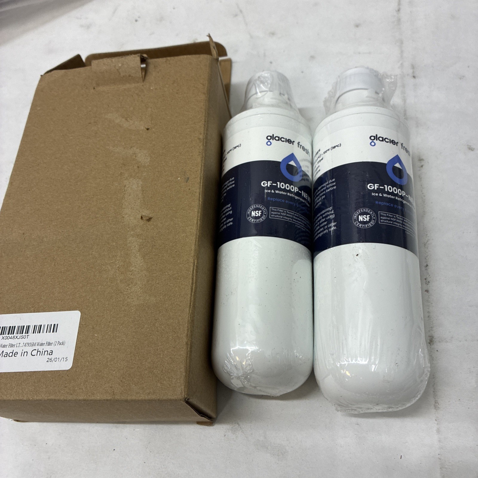 2 PACK Glacier Fresh Refrigerator Water Filter GF-1000P for LT1000PC ADQ747935
