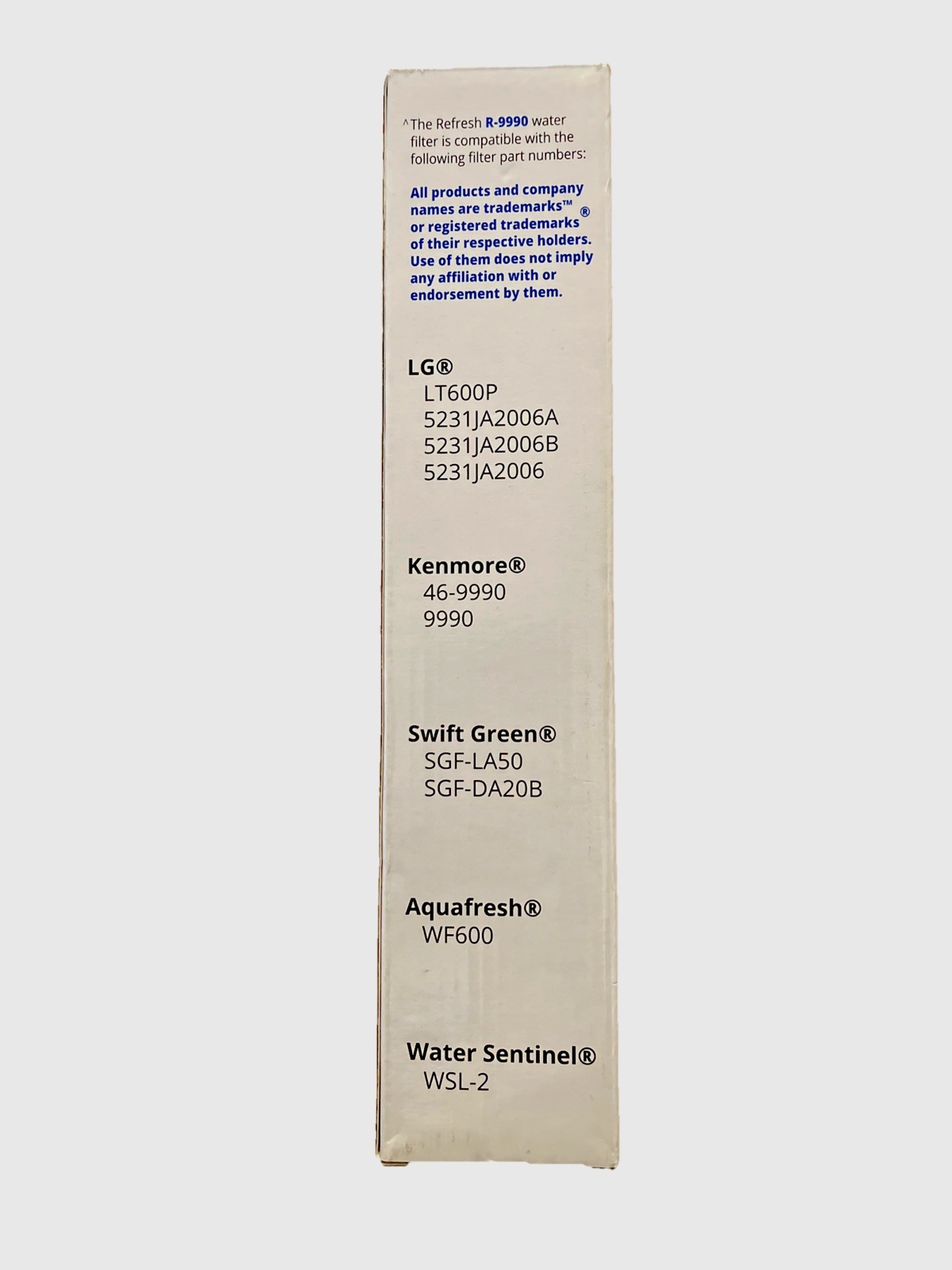 Refresh Water Filter R-9990-S Fits LG LT600P 5231JA2006A 46-9990 WF600 SFG-LA50