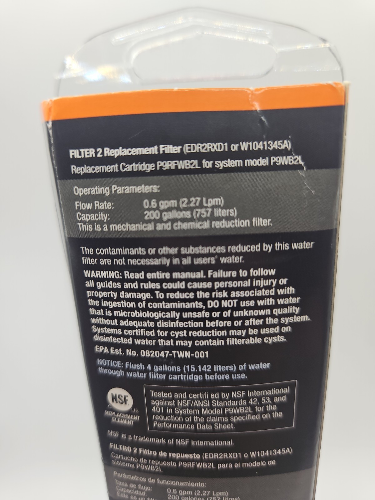 Ice and Water Refrigerator Filter 2 EDR2RXD1 Single NEW