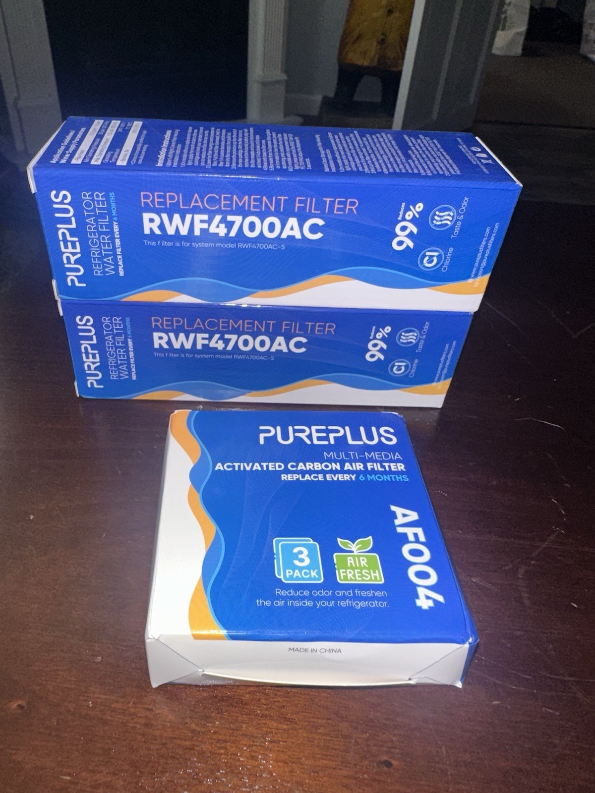 2 PUREPLUS RWF4700AC Refrigerator Water Filters And AF004 Air Filters